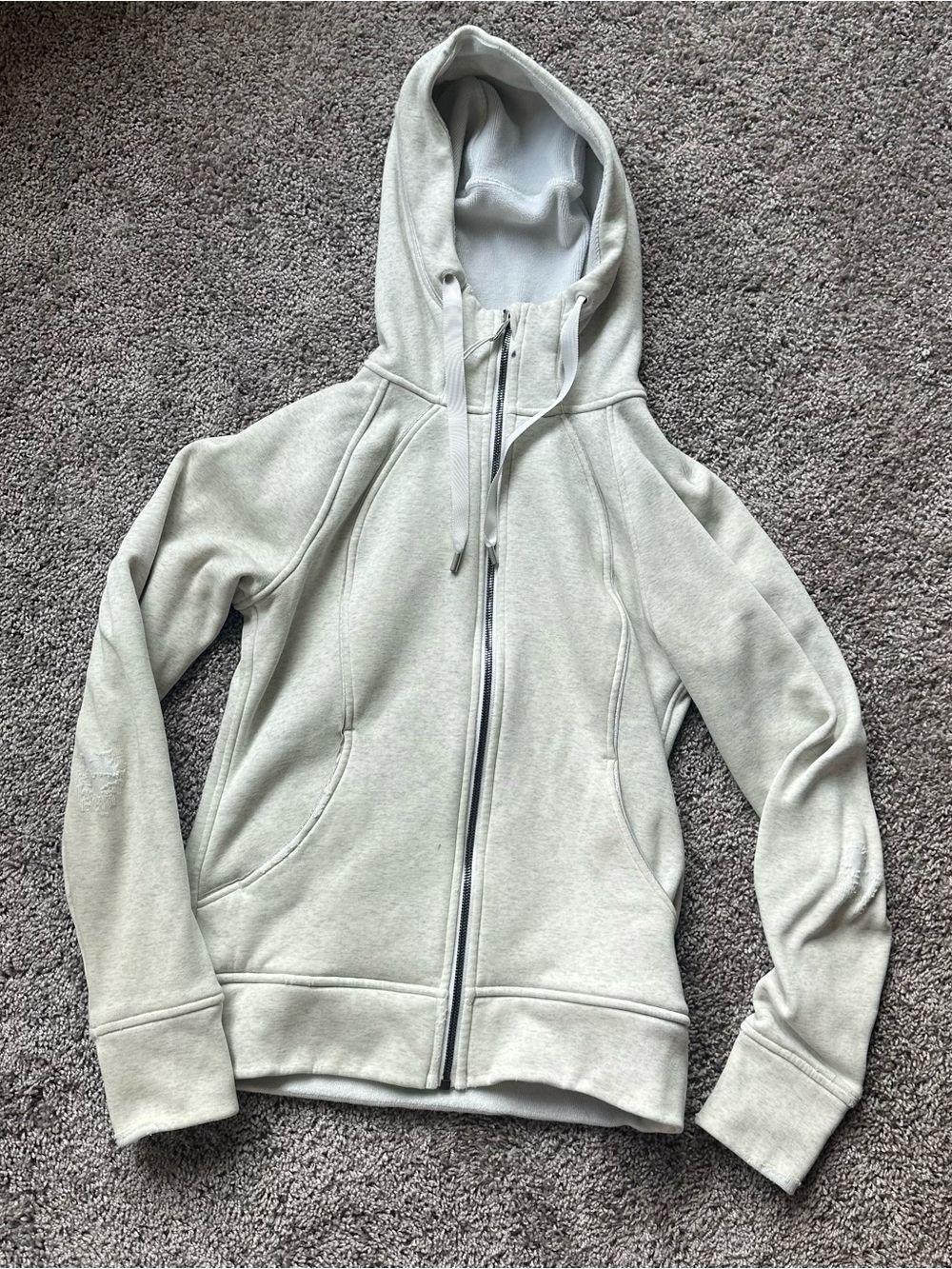 lululemon athletica Light Gray Full-Zip Hoodie